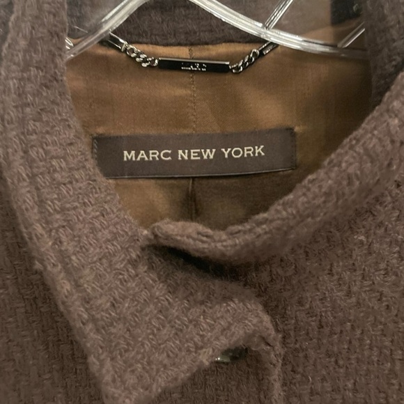 Marc New York Virgin Wool Textured/Patch Long PeaCoat Size 12 RARE - Picture 12 of 16